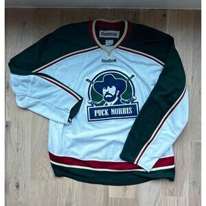 Reebok Puck Norris Hockey Jersey Adult XL Minnesota Wild
